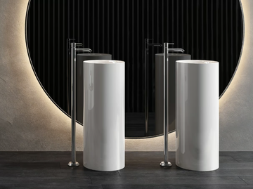 RAK-PETIT - Freestanding round ceramic washbasin by RAK Ceramics - view 2
